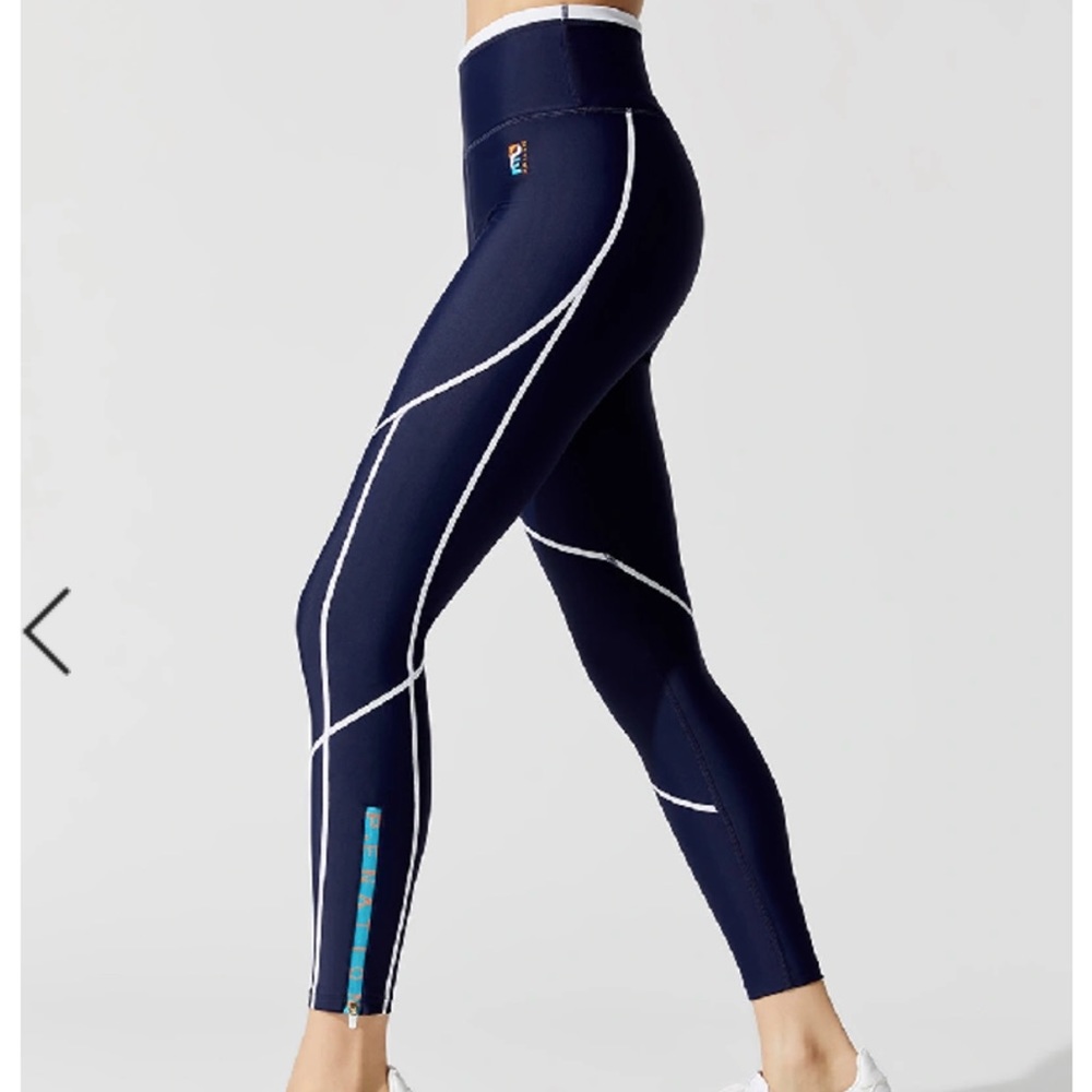 PE Nation Quarterforce Navy Ankle Zipper Leggings Small